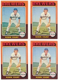 1975 Topps #223 Robin Yount Rookie Cards Collection (4) 